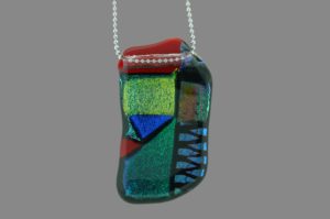 Mosaic glass pendant by Evelyn Floret