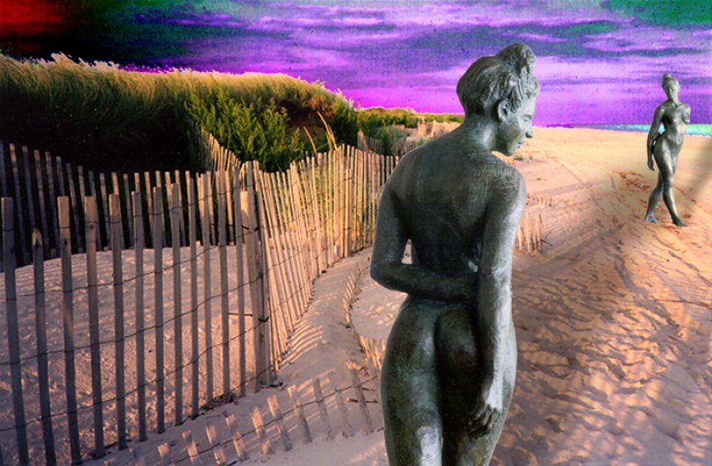 Carmen on the beach, sculpture collage by Evelyn Floret