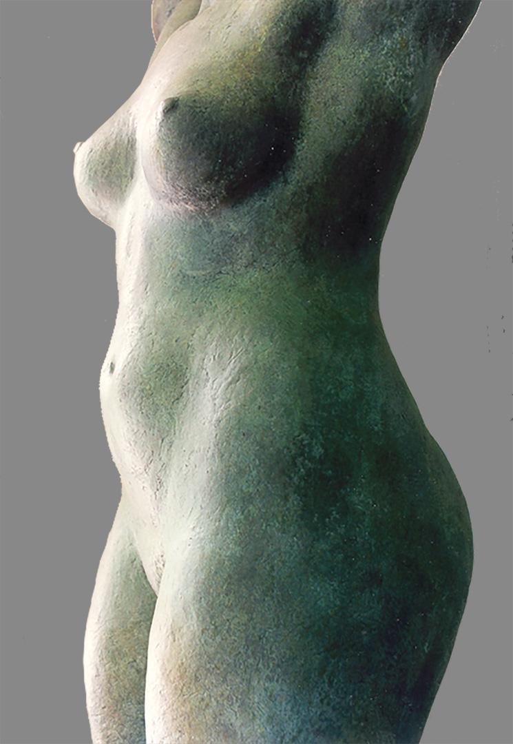 Gia, bronze female torso, sculpture by Evelyn Floret